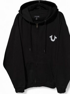 True Religion black zip up hoodie Size XL
